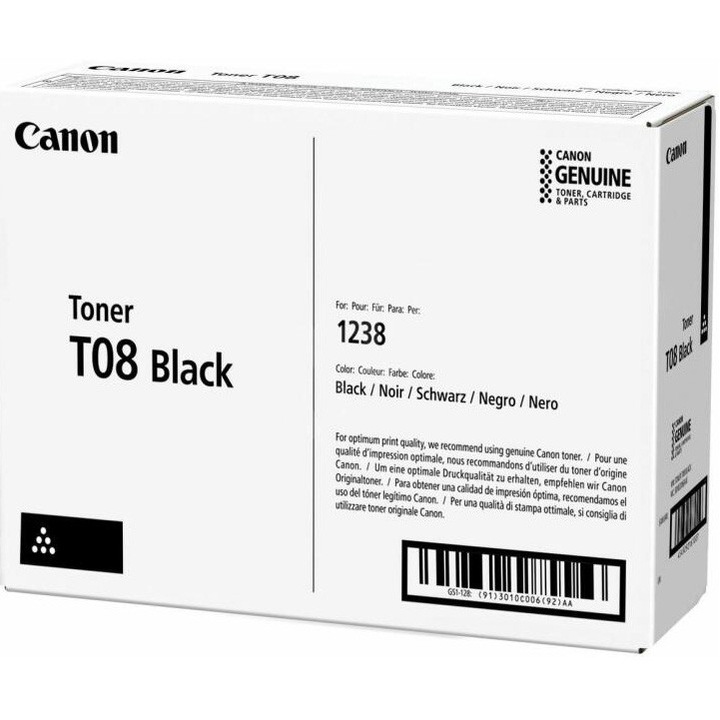 Cartus toner Canon Black T08, pt iS X 1238Pr/P/i/iF; 11k pag