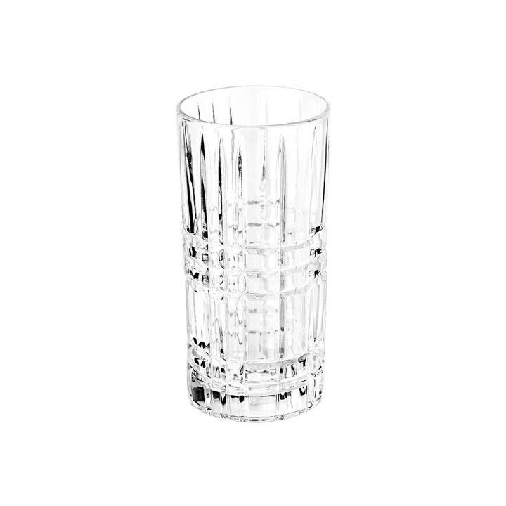Set 8 pahare ESTIA Chester 385ml transparent sticlă model geometric