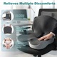 Perna Ortopedica Sezut si Perna Lombara, Design Integrat, YOUKUKE®, Ergonomic, Spuma Memorie 60D, Suport Lombar/Glutei, Anti-Durere Sciatica Coccis, pentru Scaune Birou/Auto/Camion, Gri Inchis