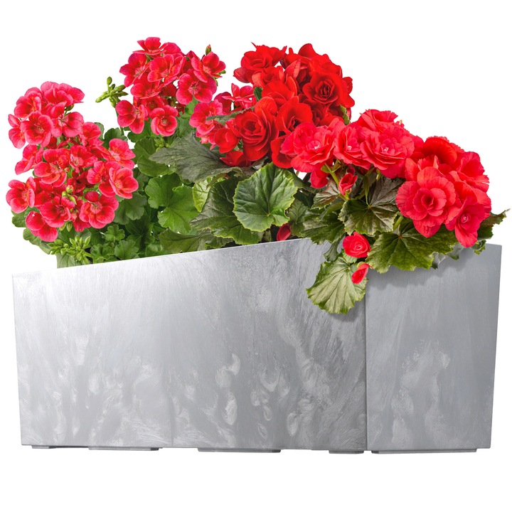 Ghiveci KADAX 19x56cm cu sistem de drenaj, design modern, multicolor, pentru balcon