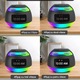 Мултифункционален LED Bluetooth дифузер, FM радио, възпроизвеждане от TF карта/U диск, 7-цветна градиентна нощна светлина, 4 нива на регулируема яркост на екрана, дизайн с двоен будилник, функция за отлагане, гласов контрол, дълъг живот на батерията