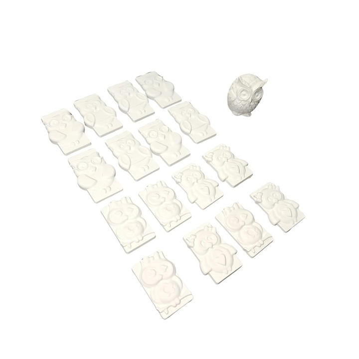 Комплект от 17 фигурки за рисуване на бухали