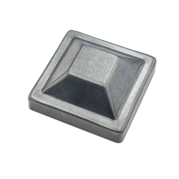 Vizor piramida metalic 100x100mm, ocynk, pentru stalpi de garduri, set