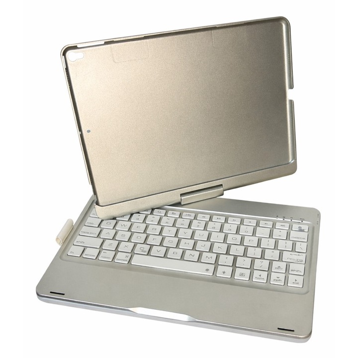 Husa cu tastatura integrata, Sigloo, pentru Ipad Pro 12.9 (2018/2022), argintiu, 12.9"