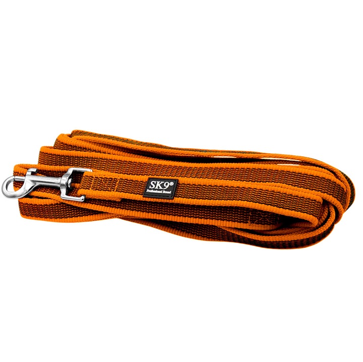 Long line dresaj SK9 Light portocaliu, 5 m, 20 mm, antiderapanta cu insertii cauciuc, inox