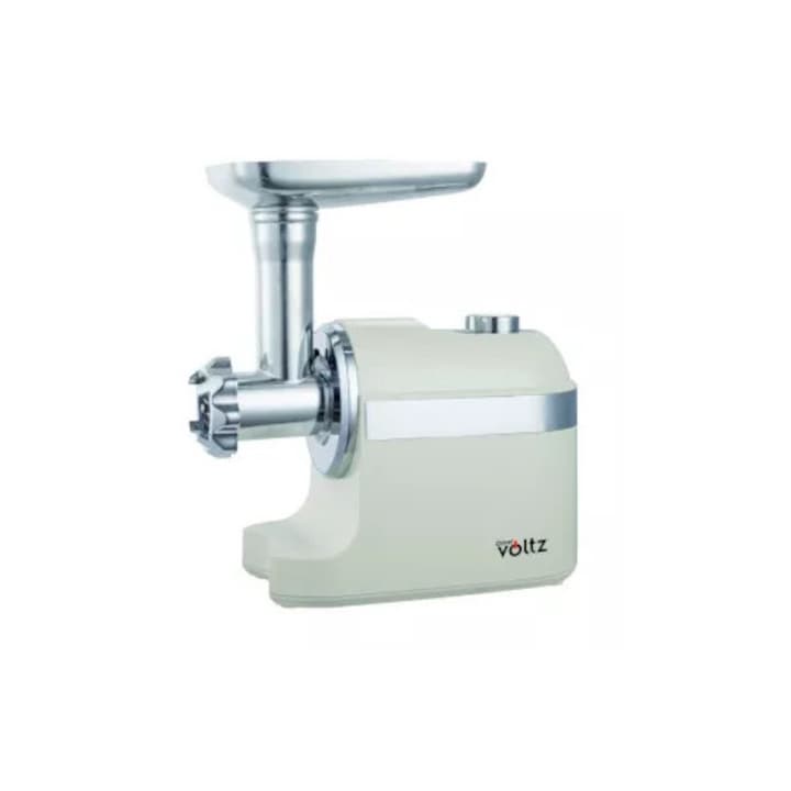 Masina de tocat carne/suc rosii, 1600W, 2 Viteze, Functie Reverse, 3 site pentru tocat, accesorii carnati, Oliver Voltz, verde