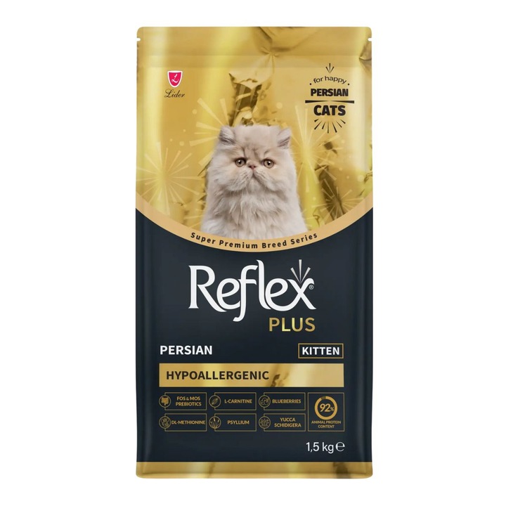 Hrana uscata pentru pisici Persane, Kitten, Reflex Plus, Hipoalergenica, 1.5 Kg