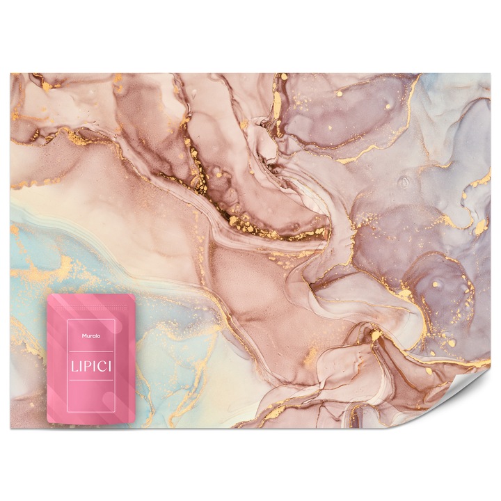 Fototapet Muralo Marmura Roz Abstractie 400x280 Pentru Salon Modern