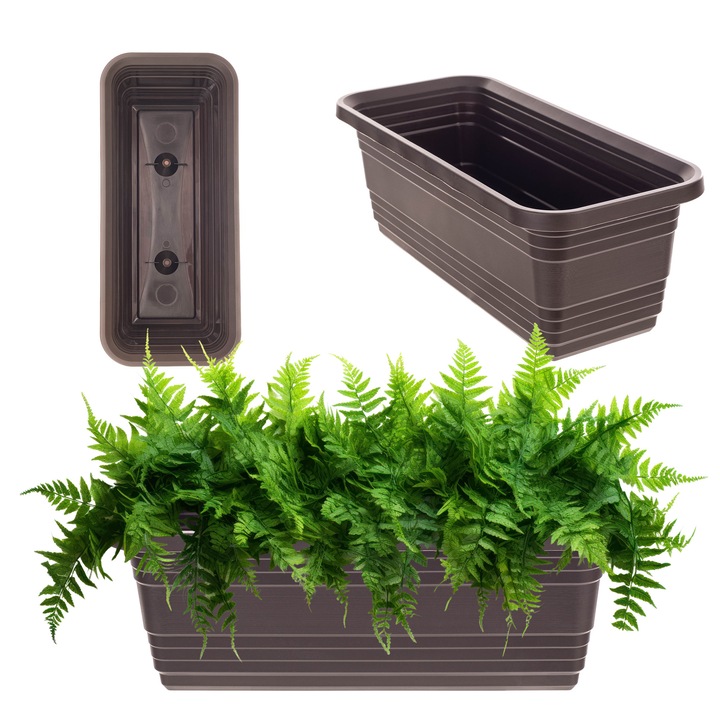 Ghiveci pentru flori KADAX, 40cm, design elegant, reciclabil, culoare mocha