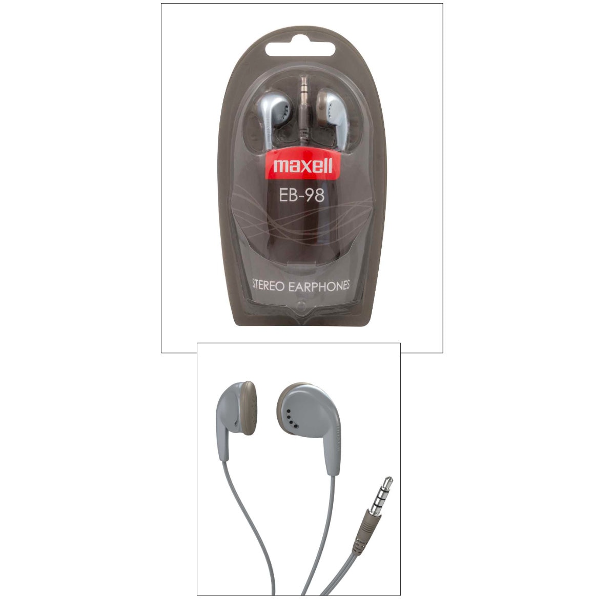 Casti audio semi-in-ear, Maxell Sound To The Max EB-98, cu jack 3.5mm, pentru utilizare zilnica, design discret si versatil, gri