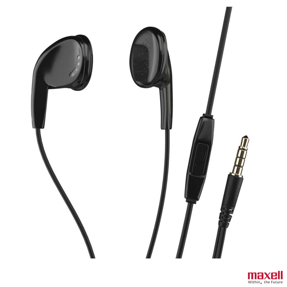Casti audio semi-in-ear, Maxell Sound and Talk PureBuds, cu microfon incorporat si jack 3.5mm, pentru utilizare zilnica si apeluri, driver puternic 15mm, negre