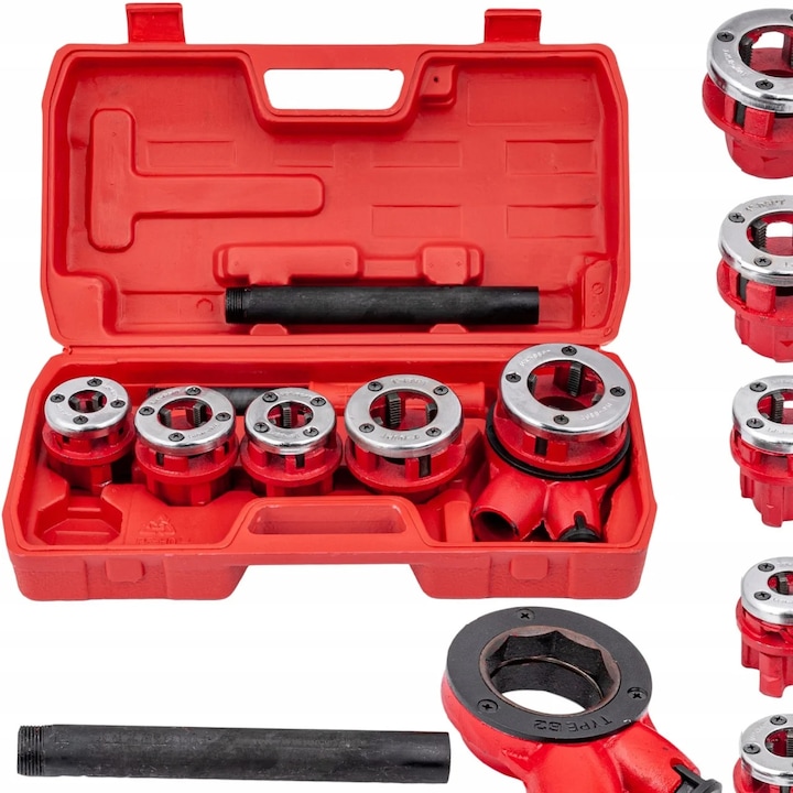 Set clupa filiera filetat manuala 5 piese 3/8", 1/2", 3/4", 1", 1 1/4" XM55810