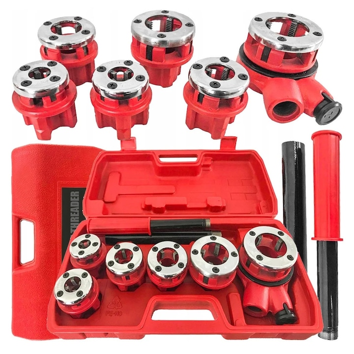 Set clupa filiera filetat manuala 6 piese 1/4", 3/8", 1/2", 3/4", 1", 1 1/4" XM55820