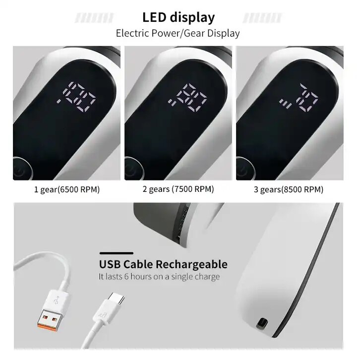 Aparat de curățat scame electric, reincarcabil, alb-negru, cu capac transparent