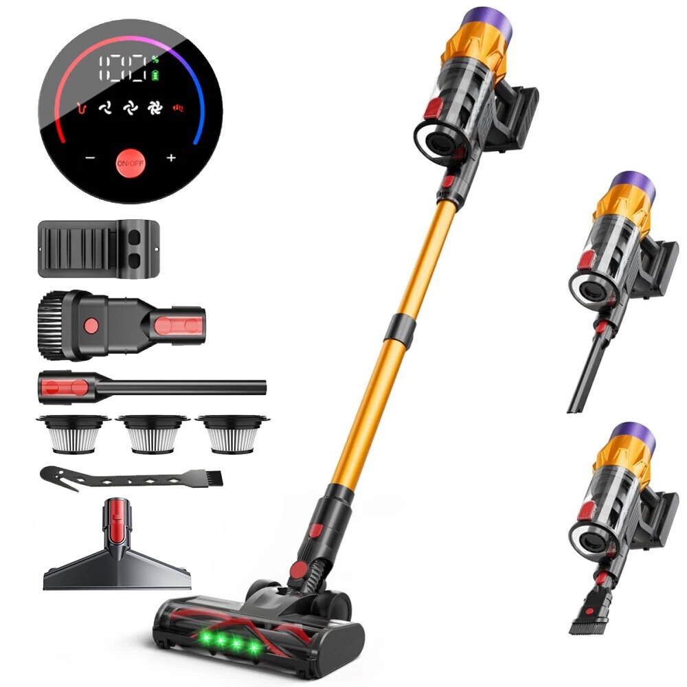 Aspirator Reincarcabil Fara Fir Cu Incarcare Pe Perete, 35 Kpa 550 W 40 De Minute Pentru Casa, Aspirator De Mana Anti-Incurcare, Afisaj LED, Autoportant Pentru Par De Animale/Covor/Podea