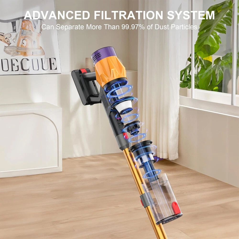 Aspirator Reincarcabil Fara Fir Cu Incarcare Pe Perete, 35 Kpa 550 W 40 De Minute Pentru Casa, Aspirator De Mana Anti-Incurcare, Afisaj LED, Autoportant Pentru Par De Animale/Covor/Podea