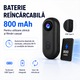 Camera video corporala Full HD 1080P cu 8 accesorii incluse, Hexar, WiFi, Body Cam Sport, Unghi 120°, Baterie 800 mAh, Filmare Hands-Free, Suport MicroSD pana la 256 GB, Negru