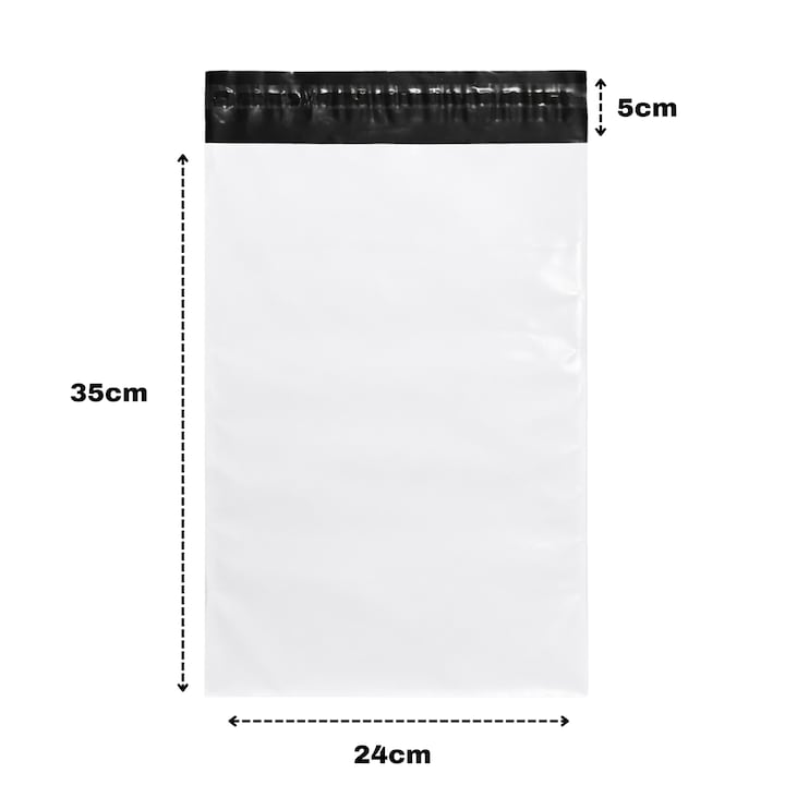 Set 100 buc – Pungi de curierat, 240×350 + 50 mm, 50 microni, autoadezive, Agopack