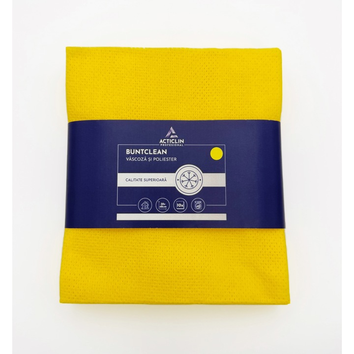 Lavete profesionale Acticlin Buntclean Color – industrie alimentara, absorbtie mare, 10 buc, Galben