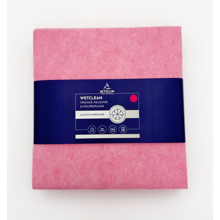 Lavete profesionale Acticlin Wetclean – Food Contact, absorbtie mare, 10 buc, Roz