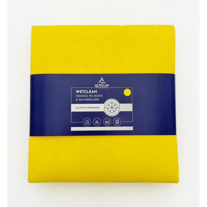 Lavete profesionale Acticlin Wetclean – Food Contact, absorbtie mare, 10 buc, Galben