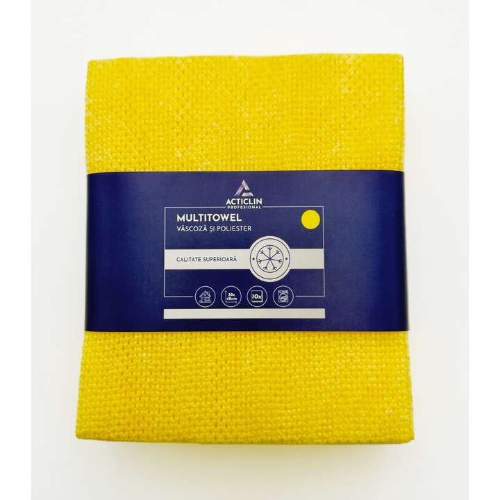 Lavete profesionale Acticlin Multitowel – pentru frecare intensa, gratare si cuptoare, 10 buc, Galben