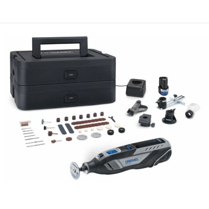 Мултифункционалeн инструмент Dremel 8250-5/65, F0138250JF, 12V, С 2Ah литиево-йонна батерия, Обороти 5000-30000RPM, EZ Twist захват за аксесоари