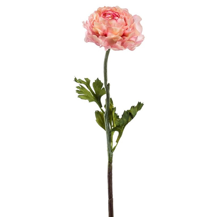 Floare artificiala Ranunculus tip spray, roz, 50 cm