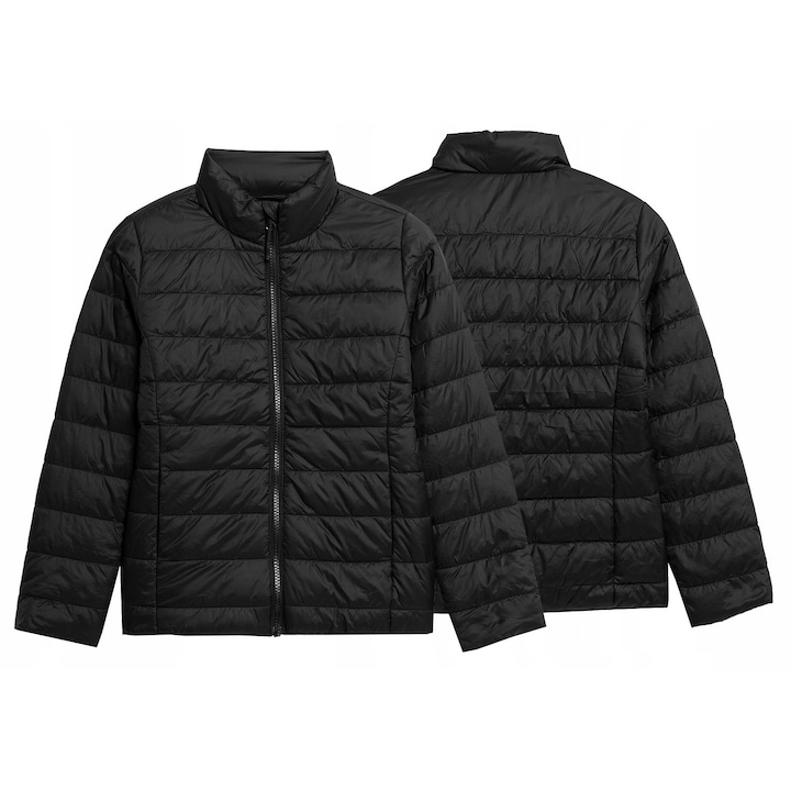 Geaca copii, 4F, tranzitie, puf matlasat, negru