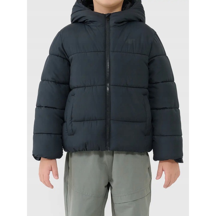 Geaca puf copii, 4F, matlasata, bleumarin, 122 CM