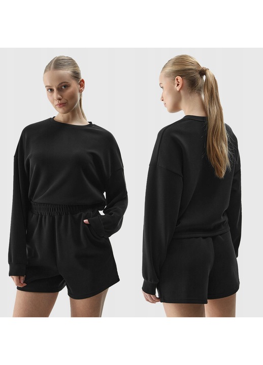 Set dama 4F trening, sort cu bluza, negru, XS INTL