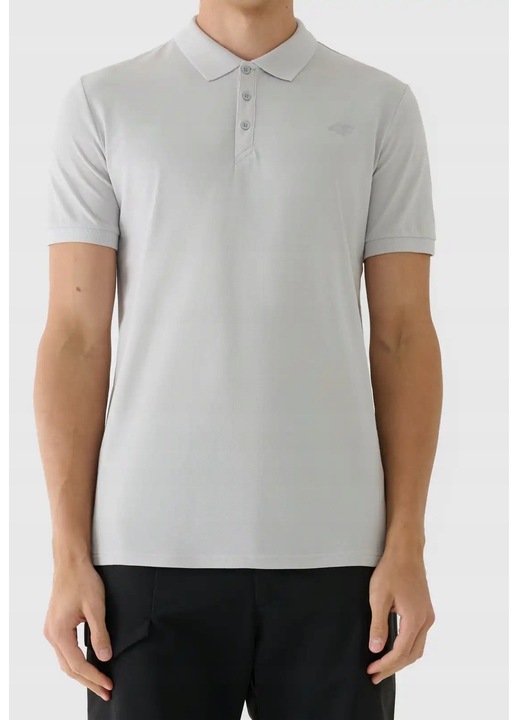Tricou polo barbati 4F, basic, gri, bumbac