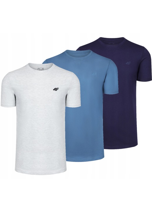 Tricouri barbati, 4F, set 3 tricouri, multicolor, bumbac, S INTL