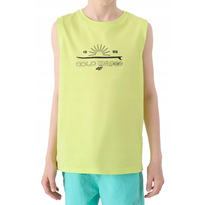 Tricou copii, 4F, fara maneci, Verde