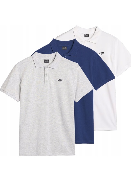 Tricouri pentru barbati, 4F, set complet 3 bucati, multicolor, bumbac