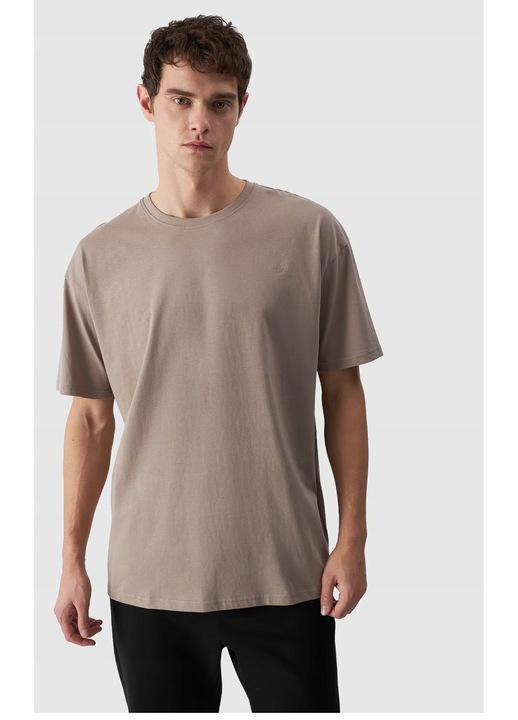 Tricou 4F, oversize, bumbac, Bej