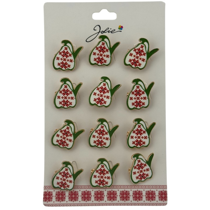 Set 12 Brose Martisor Jolie, Model Ghiocel, Multicolor