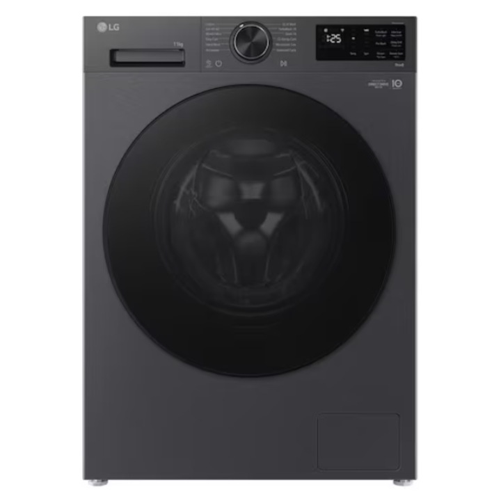 Masina de spalat rufe LG 11 kg Direct Drive, TurboWash360, Negru Mat, 600x850x565mm