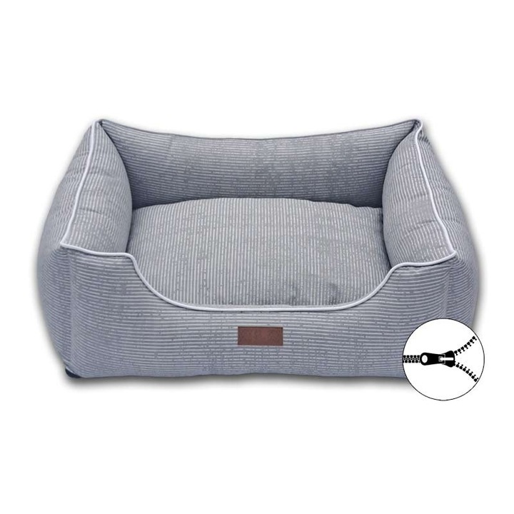 Culcus pentru caini Pet Strom, model Krebataki, 54x44cm, cu husa detasabila, culori variate