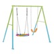 Set leagan dublu, Leagan cuib si leagan clasic, Structura otel galvanizat, 2.54 x 2.35 x 2 m, Verde si albastru