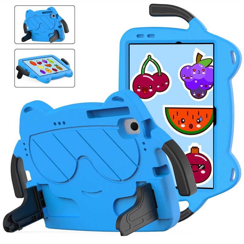 Husa de protectie pentru tableta pentru copii, Aiorber, compatibila cu Samsung TAB A7 T500/T505 10.4 inci 2020, rezistenta la socuri, cu suport, design dragut cu personaje de desene animate, albastru