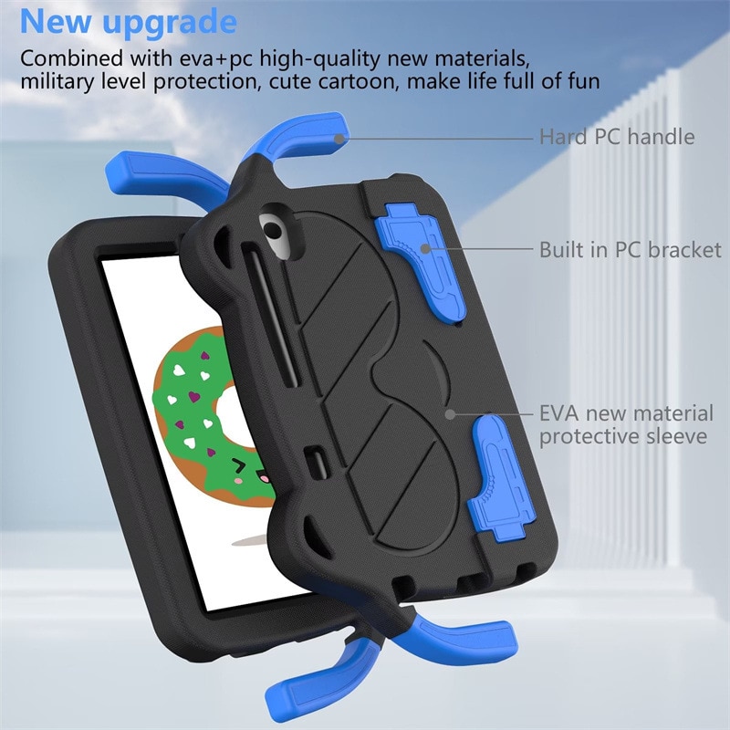 Husa de protectie pentru tableta pentru copii, Aiorber, compatibila cu Samsung Tab A9 8.7" X115 2023, rezistenta la socuri, cu suport, design dragut cu personaje de desene animate, rosu