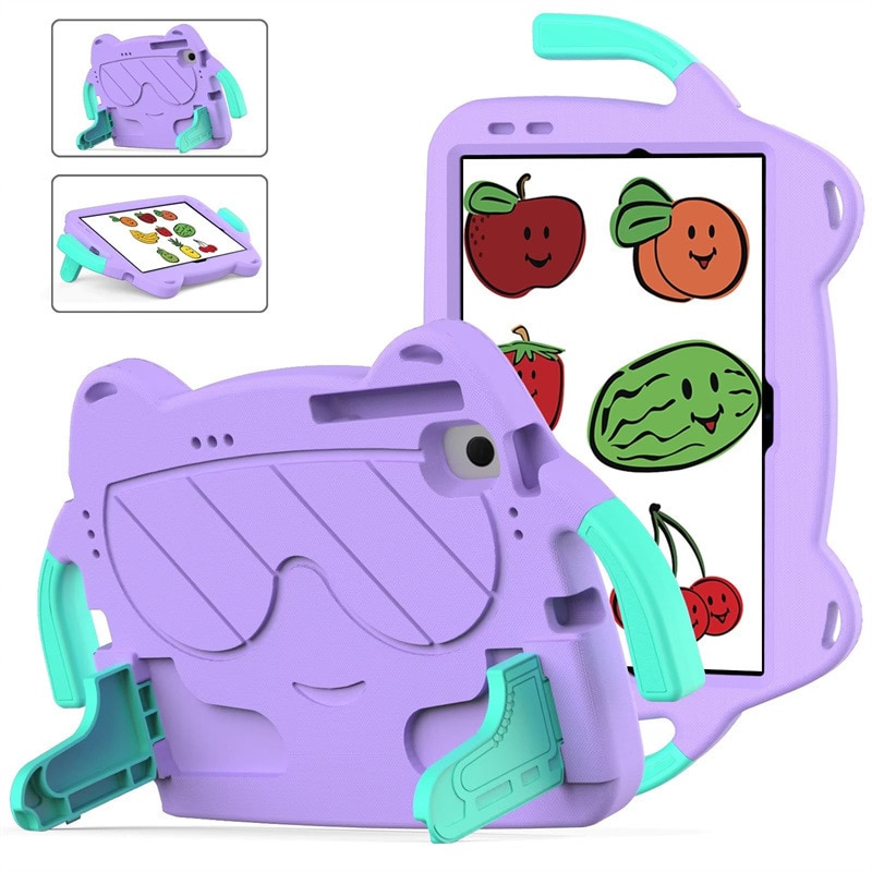 Husa de protectie pentru tableta pentru copii, Aiorber, compatibila cu Samsung Tab A7lite 8.7" T220/T225 8.7 inci 2021, rezistenta la socuri, cu suport, violet