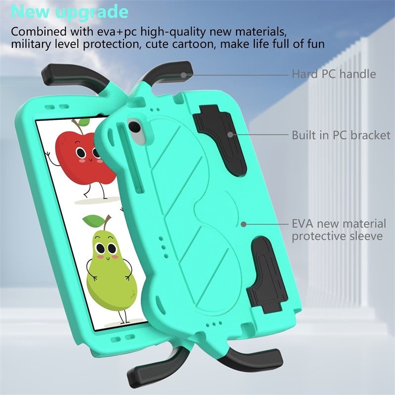Husa de protecție pentru tabletă copii Aiorber, rezistentă la șocuri, design cu personaje, verde, 8.7"