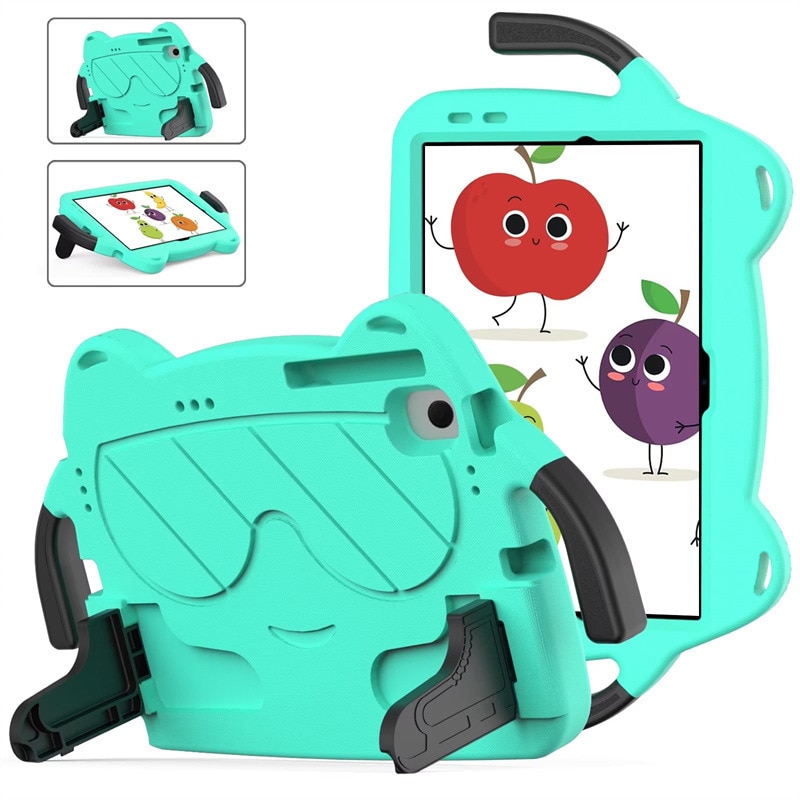 Husa de protecție pentru tabletă copii Aiorber, rezistentă la șocuri, design cu personaje, verde, 8.7"