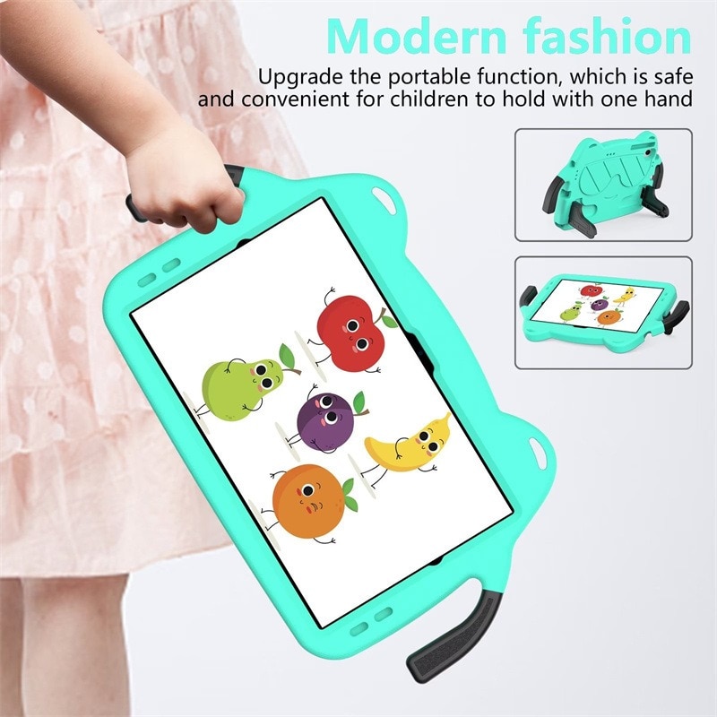 Husa de protecție pentru tabletă copii Aiorber, rezistentă la șocuri, design cu personaje, verde, 8.7"