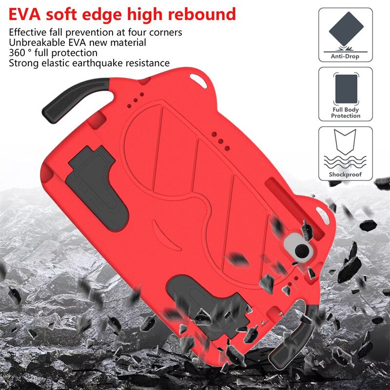 Husa de protectie pentru tableta pentru copii, Aiorber, compatibila cu Samsung Tab A9 8.7" X115 2023, rezistenta la socuri, cu suport, design dragut cu personaje de desene animate, rosu