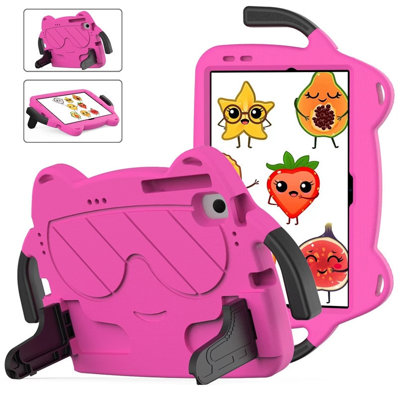Husa de protectie pentru tableta pentru copii, Aiorber, compatibila cu Samsung Tab A7lite 8.7" T220/T225 8.7 inci 2021, rezistenta la socuri, cu suport, roz-trandafiriu