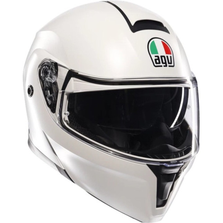 Casca moto AGV Streetmodular, alb, XS, modulare, cu vizor Ultravision