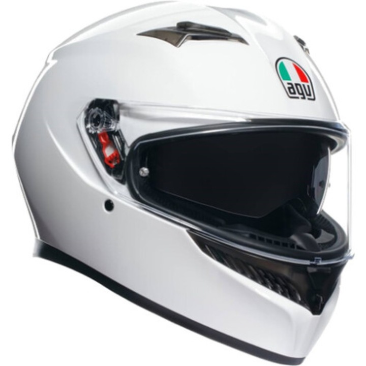 Casca moto AGV K3, Alb, material termoplastic, sistem anti-aburire Pinlock, marime L